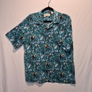 Caribbean Hawaiian Camp Shirt Mens M Toucan Tropical Resort Island Vibes Patio